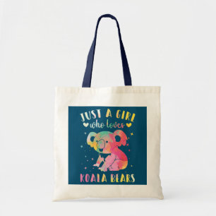 Gewoon een meisje dat van de Waterverf Koala Beren Tote Bag