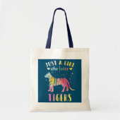 Gewoon een meisje dat van de Waterverf Tiger houdt Tote Bag (Voorkant)