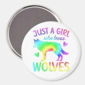 Gewoon een meisje dat van de Waterverf van de Wolv Magneet (Voorkant / Achterkant)