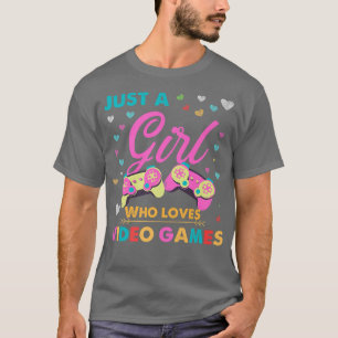 Gewoon een meisje dat van de Waterverf Videogamer T-shirt