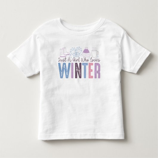 Gewoon een meisje dat van de winter houdt leuk sei kinder shirts (Voorkant)