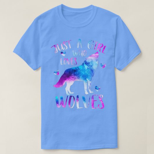 Gewoon een meisje dat van de Wolven houdt Waterver T-shirt (Design voorkant)