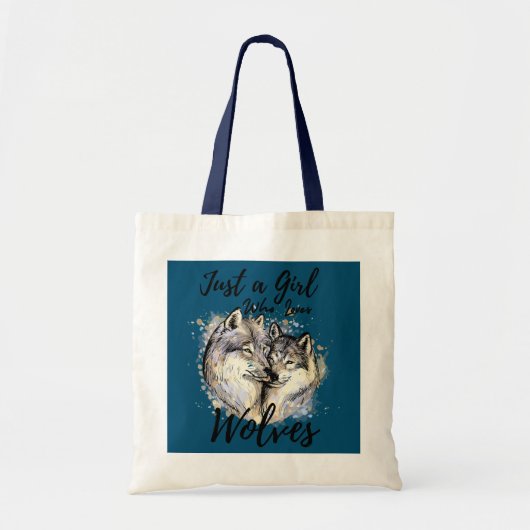 Gewoon een meisje dat van de Wolven houdt Waterver Tote Bag (Voorkant)