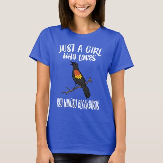 Gewoon een meisje dat van de zwarte vogels houdt t-shirt (Voorkant)