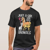 Gewoon een meisje dat van dieren houdt die een kat t-shirt (Voorkant)