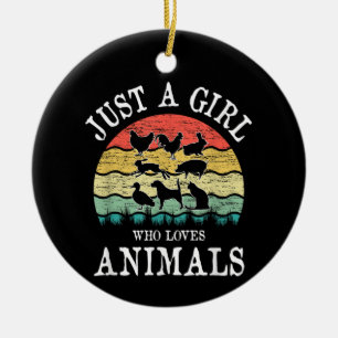 Gewoon een meisje dat van dieren houdt keramisch ornament