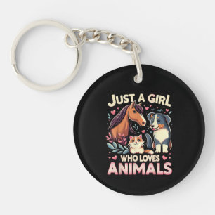 Gewoon Een Meisje Dat Van Dieren Houdt Schattig Di Sleutelhanger