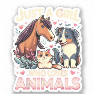 Gewoon Een Meisje Dat Van Dieren Houdt Schattig Di Sticker