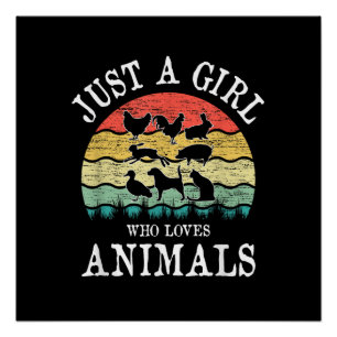 Gewoon een meisje dat van dieren houdt - Schattig  Perfect Poster