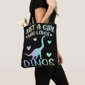 Gewoon een meisje dat van Dinos Cute Dinosaur houd Tote Bag (Dichtbij)
