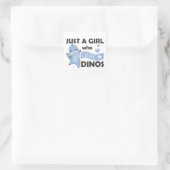 Gewoon een meisje dat van Dinos Sweet Dinosaur hou Vierkante Sticker (Tas)