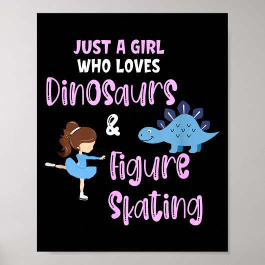 Gewoon Een Meisje Dat Van Dinosauriërs En Kunstsch Poster (Voorkant)
