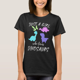 Gewoon een meisje dat van Dinosauriërs houdt Dinos T-shirt