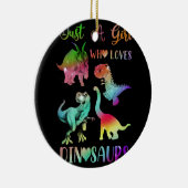 Gewoon een meisje dat van Dinosauriërs houdt Keramisch Ornament (Rechts)