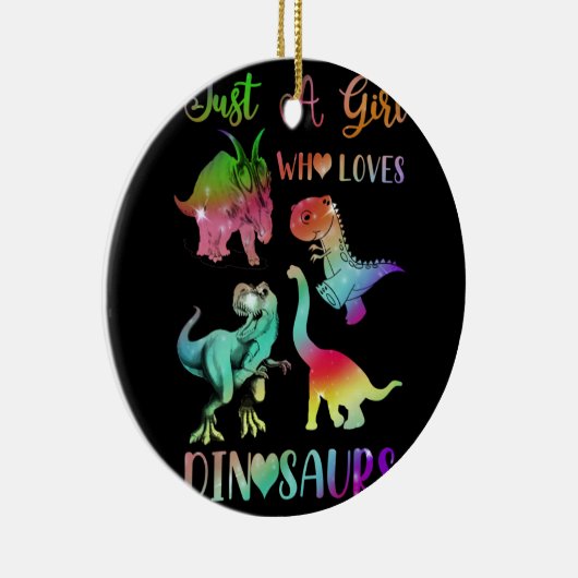 Gewoon een meisje dat van Dinosauriërs houdt Keramisch Ornament (Rechts)