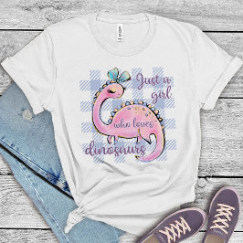 Gewoon een meisje dat van Dinosauriërs houdt T-shirt