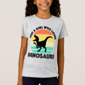 Gewoon een meisje dat van dinosauriërs houdt t-shirt (Voorkant)