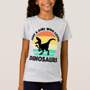 Gewoon een meisje dat van dinosauriërs houdt t-shirt