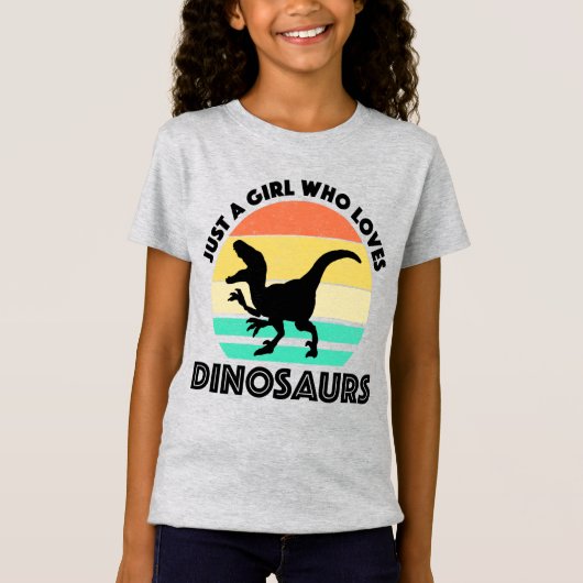 Gewoon een meisje dat van dinosauriërs houdt t-shirt (Voorkant)