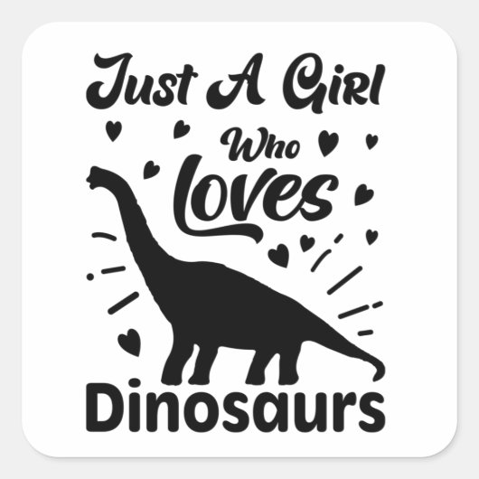 Gewoon een meisje dat van Dinosaurs Sticker houdt (Voorkant)