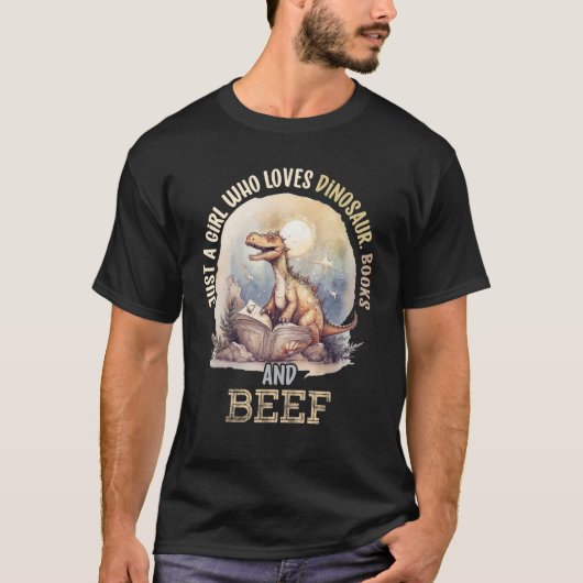 Gewoon een meisje dat van dinosaurus, boeken en ru t-shirt (Voorkant)