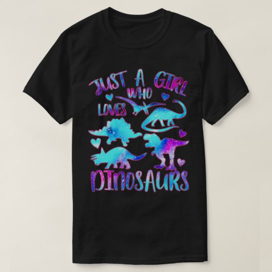 Gewoon een meisje dat van dinosaurussen houdt - Di T-shirt (Design voorkant)