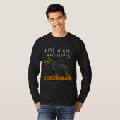 Gewoon een meisje dat van Doberman houdt 528 T-shirt (Voorkant volledig)