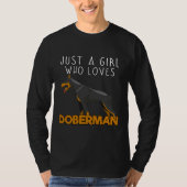 Gewoon een meisje dat van Doberman houdt 528 T-shirt (Voorkant)
