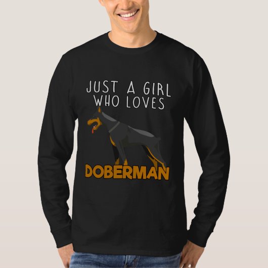 Gewoon een meisje dat van Doberman houdt 528 T-shirt (Voorkant)