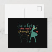 Gewoon een meisje dat van Doberman houdt Briefkaart (Voorkant / Achterkant)