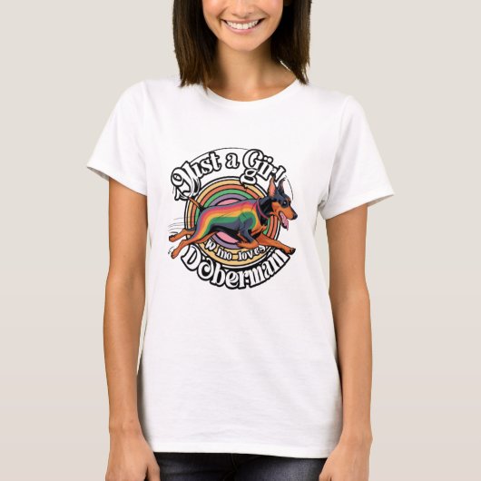 Gewoon een meisje dat van Doberman houdt T-shirt (Voorkant)