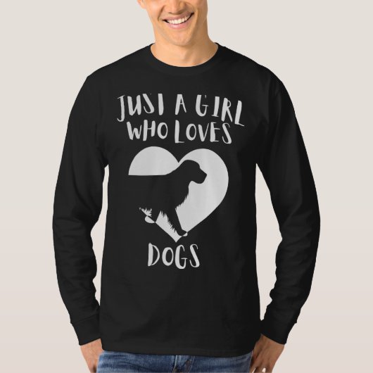 Gewoon een meisje dat van Dogs Black Dog Cute Whit T-shirt (Voorkant)
