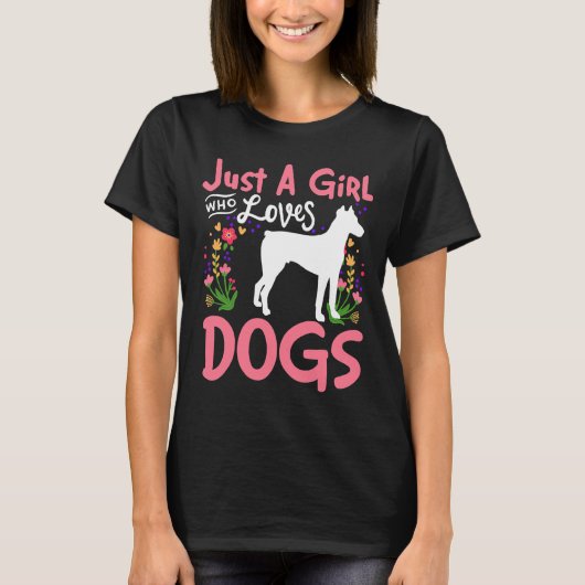 Gewoon een meisje dat van Dogs Doberman houdt 289 T-shirt (Voorkant)