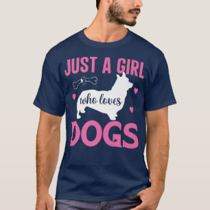 Gewoon een meisje dat van Dogs Funny Corgi Hondenl T-shirt