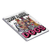 Gewoon een meisje dat van Dogs Funny Puppy Hondenl Notitieboek (Rechterzijde)