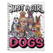 Gewoon een meisje dat van Dogs Funny Puppy Hondenl Notitieboek (Voorkant)