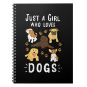 Gewoon een meisje dat van Dogs Hondenliefhebber Gi Notitieboek (Voorkant)