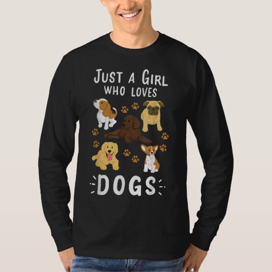 Gewoon een meisje dat van Dogs Hondenliefhebber Gi T-shirt (Voorkant)
