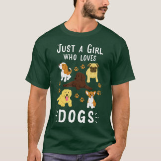 Gewoon een meisje dat van Dogs Hondenliefhebber Gi T-shirt