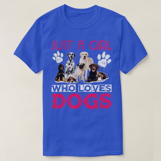 Gewoon een meisje dat van Dogs houdt - Funny Puppy T-shirt (Design voorkant)