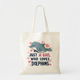 Gewoon een meisje dat van dolfijnen houdt tote bag