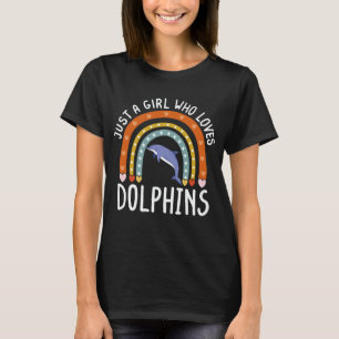 Gewoon een meisje dat van Dolphins Rainbow Gift ho T-shirt