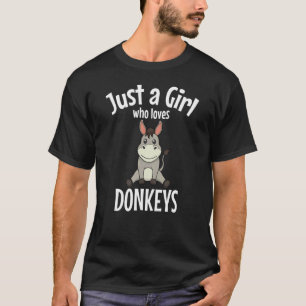 Gewoon een meisje dat van Donkeys houdt Mule Farme T-shirt