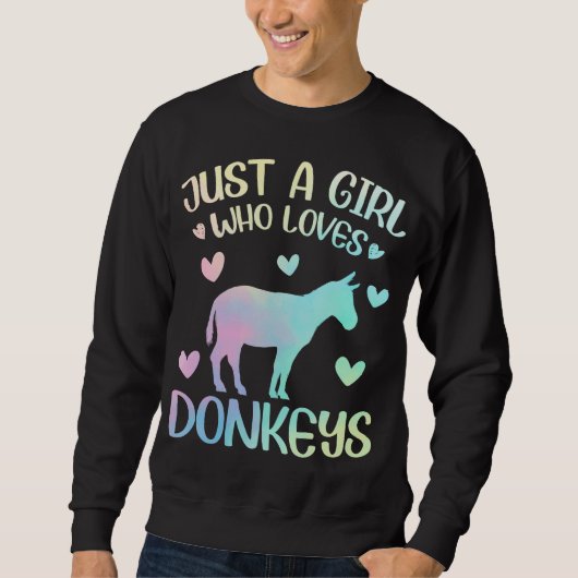 Gewoon een meisje dat van Donkeys houdt Trui (Voorkant)