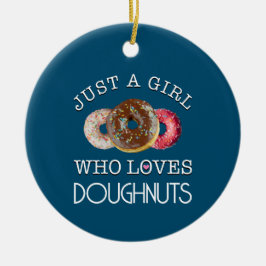 Gewoon een meisje dat van Doughnuts houdt Keramisch Ornament