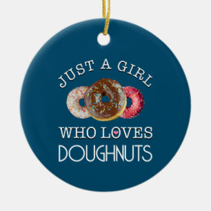 Gewoon een meisje dat van Doughnuts houdt Keramisch Ornament