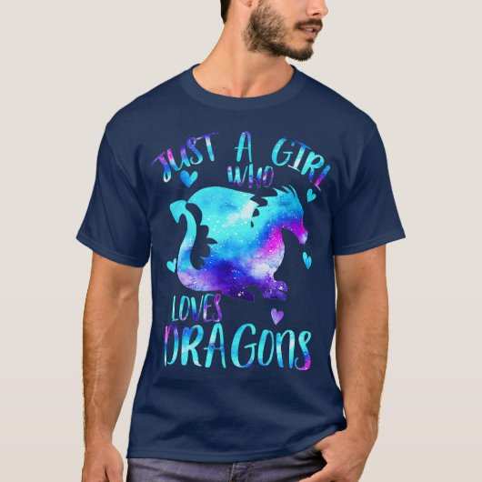 Gewoon een meisje dat van Dragons Galaxy Space Cut T-shirt (Voorkant)