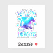 Gewoon een meisje dat van Dragons Galaxy Space Dra Sticker (Vel)