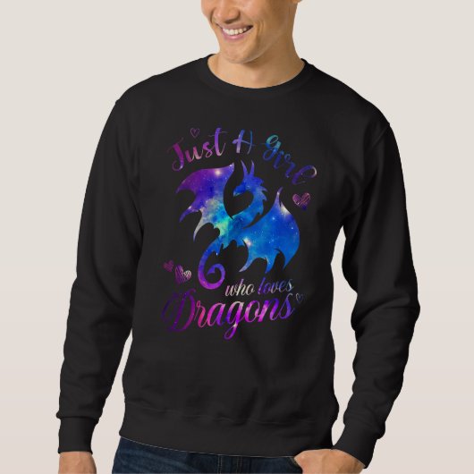 Gewoon een meisje dat van Dragons Galaxy Space Dra Trui (Voorkant)