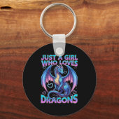 Gewoon een meisje dat van Dragons houdt Sleutelhanger (Voorkant)